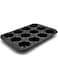 Prestige Granite Deep Muffin Tray Non-Stick 12-Cup Pans Tin - Carbon Steel Baking for Cupcakes Black PR48754