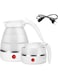 ELTERAZONE Foldable Portable Electric Kettle, Travel Folding Fast Boiling Small Electric Kettle Food Grade Silicone 110V-220V 600ML for Travel &amp; Camping and Home &amp; Office Use (White)