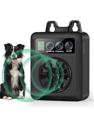 ELECDON Anti Barking Device, Upgraded, with 4 Adjustable Sensitivity and Frequency Levels, Easy to Use Automatic Ultrasonic Dog Mini Barking Control Devices for almost Dogs (Black)