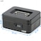 Rubik Medium Cash Box with Tray and Combination Lock Portable Durable Register Money Box Safe for Bills Jewelry Receipts Coins (20x16x9cm) Black