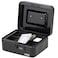 Rubik Medium Cash Box with Tray and Combination Lock Portable Durable Register Money Box Safe for Bills Jewelry Receipts Coins (20x16x9cm) Black