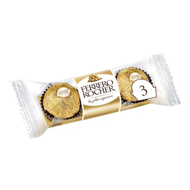 Ferrero Rocher Fine Hazelnut Milk Chocolates, 3 Piece Pack, 37.5g