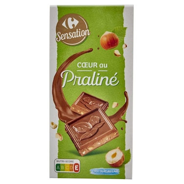 Carrefour Sensation Milk Chocolate Praline Bar, 150g