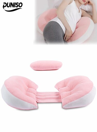 Maternity Pillow for Sleeping, Super Soft and Comfortable Side Sleeping Support for Back, Belly, and Legs for Pregnant Women, Pregnancy Pillow with Detachable and Adjustable Pillow Cover&iuml;&frac14;&OElig;Romanti Pink