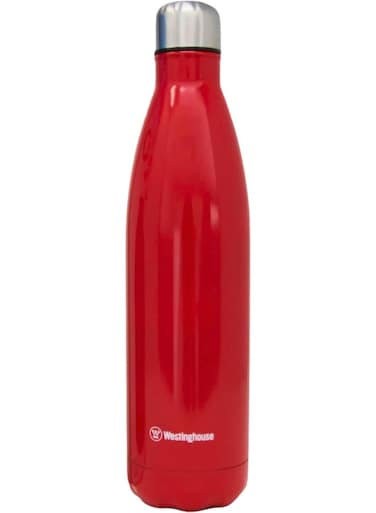USA 750ML Stainless Steel Vacuum Flask &acirc;&euro;&ldquo; Red   Double-Walled Insulated Bottle   Leak-Proof Push-Button Lid   Keeps Drinks Hot for 10 Hours &amp; Cold for 18 Hours