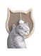 SYOSI Cat Scratcher Mat, 13.38x13.38 Inch Natural Sisal Cat Scratching Pad for Indoor Cats Hanging Cat Scratching Pad Cat Shape Non-Slip Cat Scratching Rug, Protect Carpets and Sofas