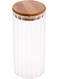 Glass Jar W/Bamboo Lid 8Cm X 8Cm X 19Cm Transparent