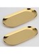 quxup Stainless Steel Decorative Tray, Set of 2, 7 Inch Long, Jewelry Dish Cosmetics Organizer Bathroom Clutter Serving Platter Small Storage Tray, Oval (Gold)
