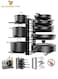 8 Tiers Adjustable Pots and Pans Rack Organizer, Large Capacity Pot Lid Holders &amp; Pan Rack for Kitchen Cabinet and Counter