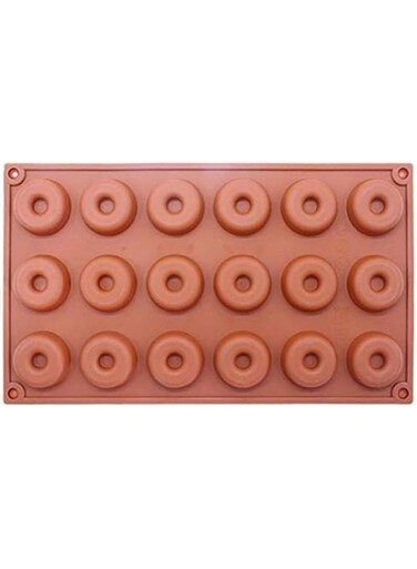 18 Cavity Silicone mini Donut Pan Muffin Cups Cake Baking Ring Biscuit Mold