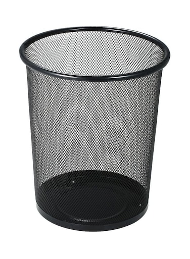 Large Mesh Metal Waste Basket Black 7.5x9x10.6inch