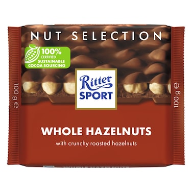 Ritter Sport Whole Hazelnuts Chocolate, 100g