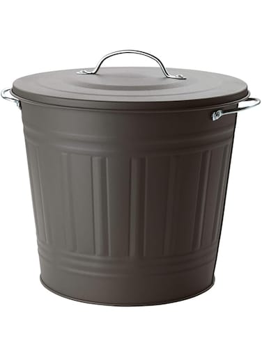 Knodd Bin With Lid Grey