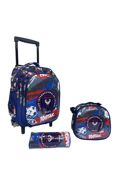 Kids School Trolley Backpack Set, 3 Pieces, Rolling Bag with Lunch Box and Pencil Case