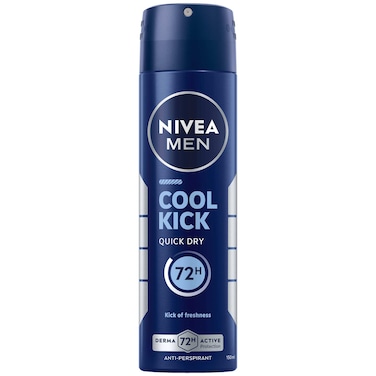 NIVEA MEN Cool Kick, Quick Dry 72h Odour Protection, Deodorant for Men, Fresh Scent, Spray 150ml