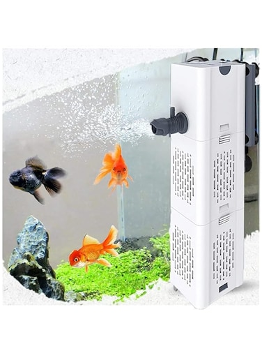 B&amp;K Ultra Quiet Fish Tank Filter 4-in-1 Internal Aquarium Filter, Submersible Water Filter Pump Multifunctional Filter Water (NS-61)