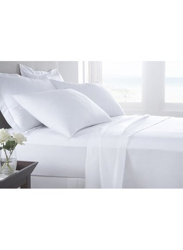 Linen Klub Single Bed Sheet Cotton White 180 x 280cm