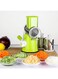 LEKOCH Manual Mandoline Slicer Vegetable Fruit Cutter Cheese Shredder Rotary Drum Grater Nuts Grinder-3 Interchangeable Stainless Steel Blades