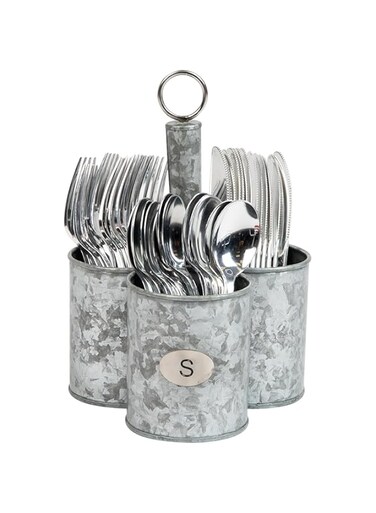 Mind Reader, Cutlery, Silverware Organizer, Utensil Caddy, Multi-Purpose Holder, One Size, Silver Metal