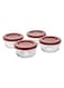 4-Piece-1C Rnd Food Stor W/Red Lid Vp-(91553Ahg18Tk)