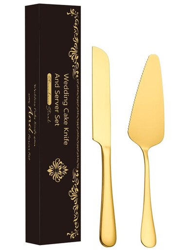 Serving Set Wedding Cake Knife and Server Set Cake Cutting Utensils Stainless Steel Cake Cutter Serrated Cake Knife Professional Dessert Server for Cake Cheese Pie Pizza