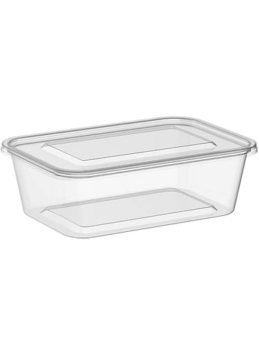 Blueberry Microwavable Food Container Clear Rectangular - 750ml (50)