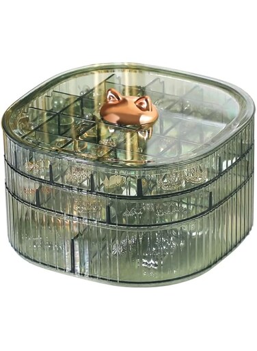 Oasisgalore Stackable Earring Organizer, 3-Layers Acrylic Jewelry Box, Clear Ring Storage Organizers, Cute Jewelry Display Holder for Women Girl's Earrings, Studs, Necklace, Bracelet,Hoop