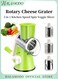 Multi-Functional Manual Rotary Mandoline Slicer 3-in-1 Interchangeable Blade Round Mandoline Cutter for Fruits &amp; Vegetables