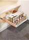 Pull Out Cabinet Drawer Shelf Organizer, Slide Out Drawer Storage Shelves for Kitchen Cupboard, Roll-Out Sliding Drawer, Roll-Out Sliding Under Sink storage with 2 Slider, No Need Drill and Nailing