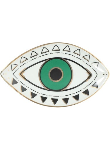 Azonee Jewelry Trinket Tray, Exquisite Ceramic Jewelry Dish Trinket Tray, Egyptian Pharaoh Trinket Dish Evil Eye Decor, Modern Accent Tray for Vanity, Ring Holder, Perfume Organizer