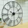 50cm Retro Living Room Iron Round Roman Numeral Mute Decorative Wall Clock &ndash; Vintage Gold (50 cm)