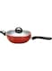26 cm Non-Stick Flame Wok Pan with Stainless Steel Lid - High-Quality Deep Stir-Fry Wok, Low-Oil Cooking Surface, Even Heat Aluminum Design, Durable Construction, Easy to Clean Surface