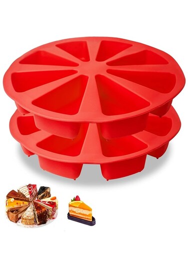 Pcs Silicone Triangle Cake Pan - 8 Cavity Pizza Scone Mold, for Brownies, Muffins, Cheesecake, Cornbread