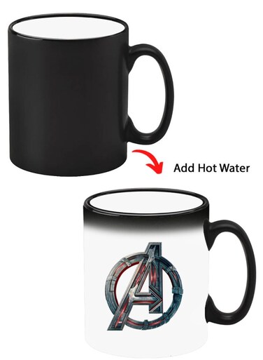 Color Changing Heat Sensitive Ceramic Mug, Image Revealed When HOT Liquid is Added! avenger-logo