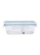 Boro Pro Rectangular Divided Food Storage Container With Lid Blue/Clear 640ml