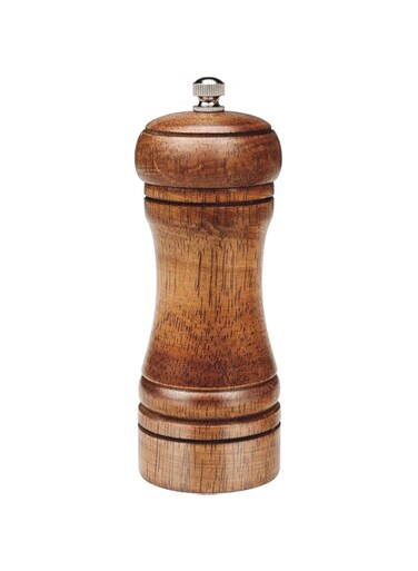 Aputue Pepper Grinder, Grinding Mechanism Salt Mill Refillable, Adjustable Coarseness 5 Inches Wooden Peppermill, Manual Pepper Grinder for Peppercorn, Black Pepper, Salt, Cumin