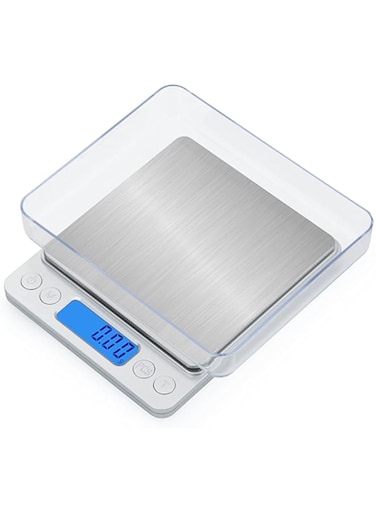 Multifunction Digital Kitchen Scale High Accuracy Electronic Food Weight, Measures in Grams and oz, for Baking, Cooking, Jewelry. LCD Display, Tare Function, 2 Trays. (3000g/0.1g)