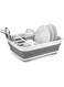 Dubai Gallery Easy Storage Collapsible Dish Rack And Drainer With Cutlery Holder Grey AMZ-N49564746A
