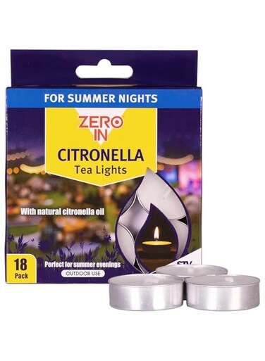 STV Zero In Citronella Tea Lights 18 Pack