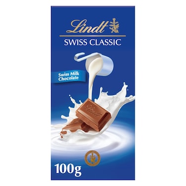 Lindt Swiss Classic Swiss Milk Chocolate, 100g