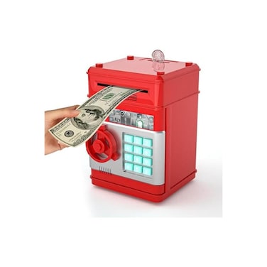 Mini ATM bank for kids with digital password, music, and auto cash scroll&mdash;fun &amp; secure saving box!