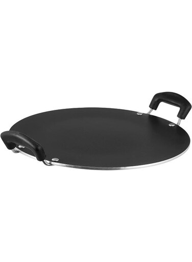 Zest Aluminium Non Stick Pathri Tawa - 31.5 cm   5mm Thick   3 Layer Coating   Metal Spoon Friendly   Bakelite Handle   Gas Base   1 Year Warranty
