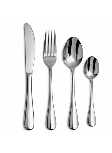 4 Piece Premium Stainless Steel Cutlery &acirc;&euro;&ldquo; Dinner Knife, Dinner Fork, Table Spoon &amp; Tea Spoon &acirc;&euro;&ldquo; Mirror Polished, Rust-Resistant Flatware for Home, Kitchen &amp; Dining Table