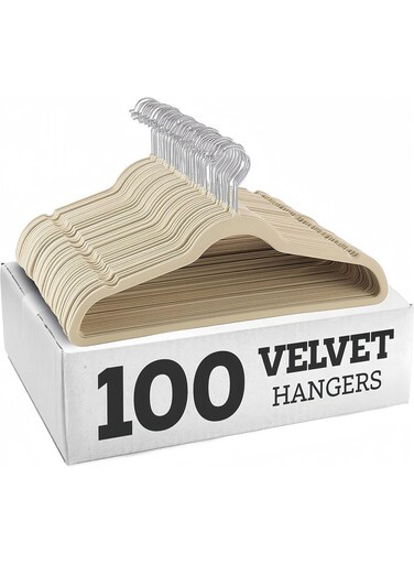 TIME Non-Slip Velvet Hangers Suit Hangers Ultra Thin Space &acirc;&euro;&ldquo; Non-Slip Velvet Closet Hangers with 360&Acirc;&deg; Swivel Hook, Ultra-Thin Space-Saving Design, Heavy-Duty (Holds Up to 10 lbs) for Coats, Jackets, Shirts, Dresses &amp; Pants