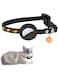 Air-t-a-g Cat Collar Adjustable Breakaway with Bell, 8.26-10.6 Inch Silicone A-p-p-l-e Air-t-a-g Holder with Safety Buckle Waterproof Lightweight for Cat Dog Kitten Puppy (Black)