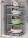 Pot Organizers Inside Cabinet, Heavy Duty Pot Pan Rack Organizer with 4-Tiers, Pot and Pan Organizer for Under Cabinet Applicable to Kitchen Storage ,Black
