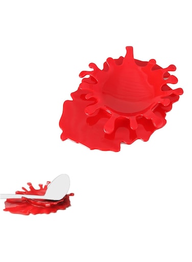 1pc Creative Splatter Design Spoon Rest - Durable Plastic Kitchen Utensil Holder, Non-Electric Tomato Sauce Inspired Countertop Organizer, Halloween-Themed Home Decor Accessory, Cooking Accessory   Splashshaped Rest   Bold Kitchenware, Cooking Utensils