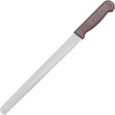 Master 12 Inch Stainless Steel Serrated Bread Knife (Brown)   Commercial Bulk Slicer, KMK040