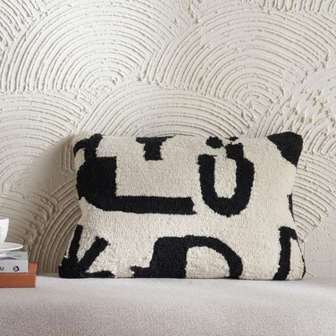 Home Olef Down Alternative Filled Cushion 35x50cm - Black