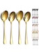 Kyraton Gold Serving Spoons 4 Pieces, Titanium Plating Serving Spoon, Include 2 Serving Spoon And 2 Slotted Spoons, Stainless Steel Serving Utensils, Serving Set Packing of 4